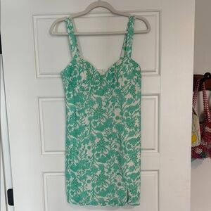 B Darlin Green and White Mini Dress
